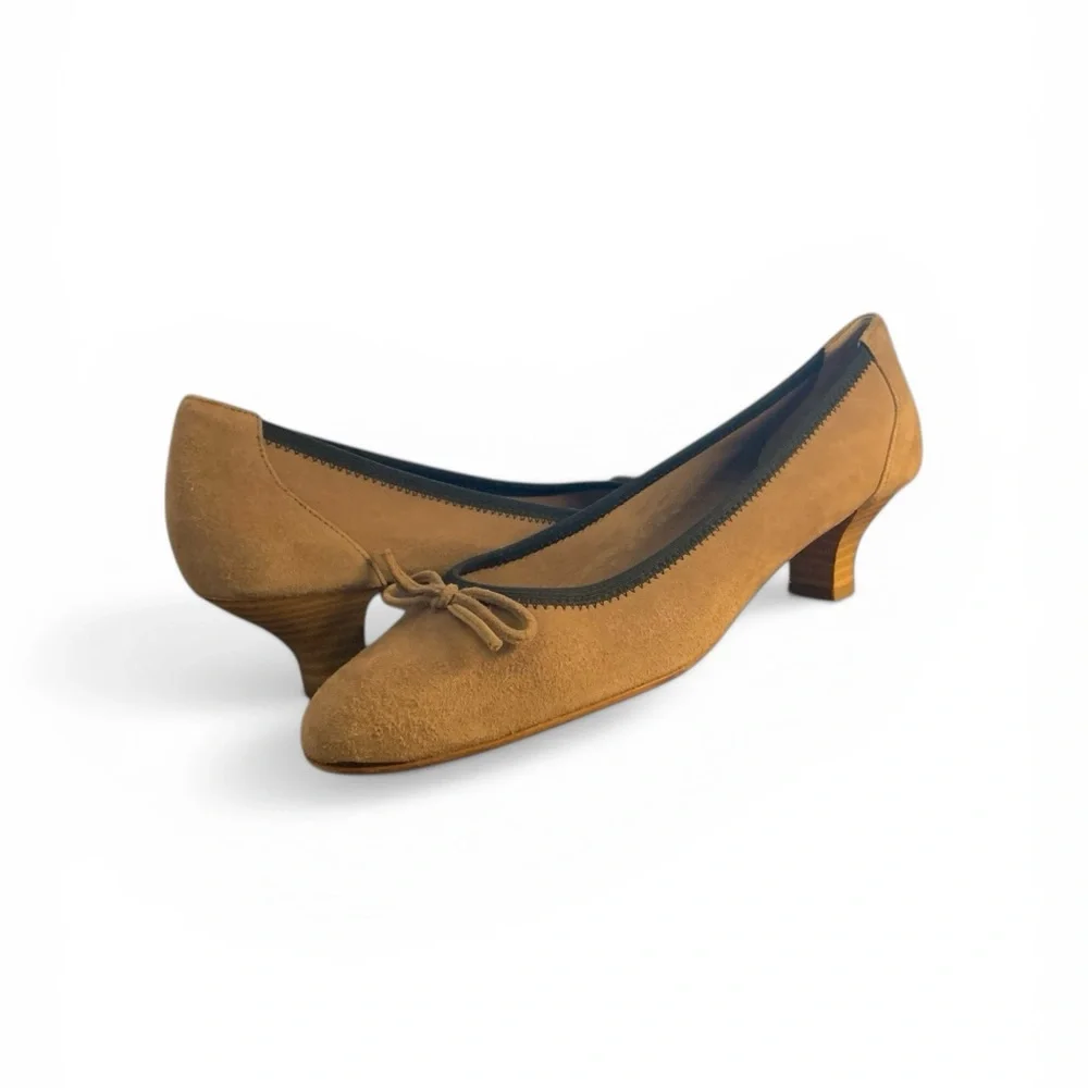 PARLANTI Tan Suede Kitten Heels - Picture 4 of 6